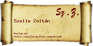 Szelle Zoltán névjegykártya