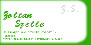 zoltan szelle business card